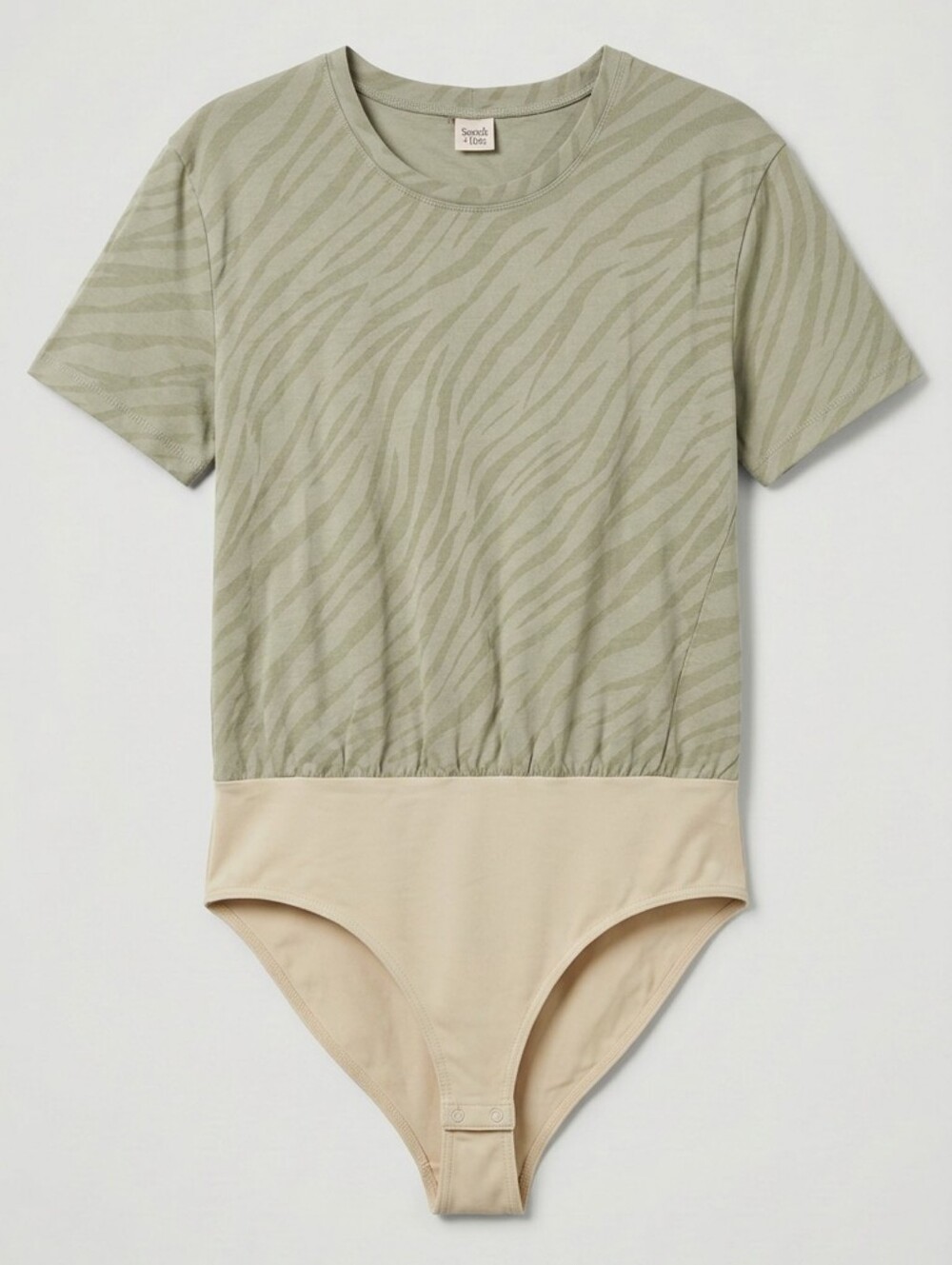 Bodysuit - Smash & Tess Green Tiger Stripe Shirt Sleeve T-shirt
